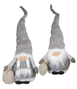 Glückswichtel 63cm Boy & Girl grau 2fach sort