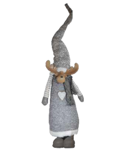 Alce portafortuna 60cm grigio con cuore
