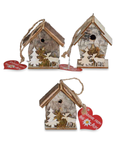 Souvenir articoli in legno 7cm albero invernale & alce