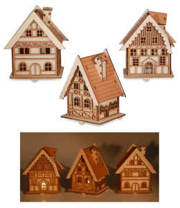Souvenir Holzartikel 3cm 3sort mit Led