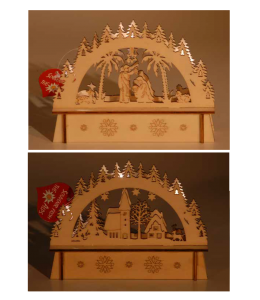 Souvenir Holzartikel Weihnachtsmotiv 11cmx14cm mit Led