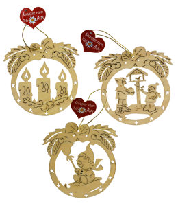 Souvenir Holzartikel Weihnachtsmotiv 12cm zum Hängen