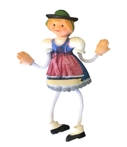 Souvenir Magnet Tiroler Mädchen mit Schleife
