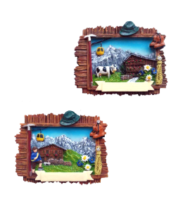 Souvenir Magnet Sommer Landschaft mit Schleife 4fach sort
