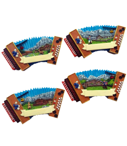 Souvenir Magnet Sommer Ziehorgel Braun mit Schleife 4fach