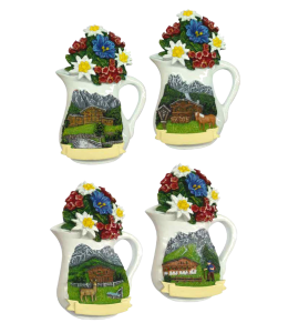Souvenir Magnet Sommer Landschaft Krug mit Schleife 4fach