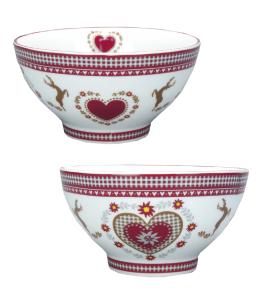 Porzellan Muesli Teller Landhausdesign 13cmx6,5cm