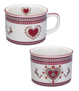 Porzellan Tasse Landhausdesign 8,5cmx6cm