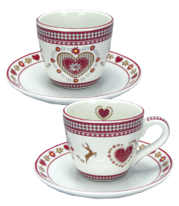 Porzellan Cappuccino Tasse Landhausdesign