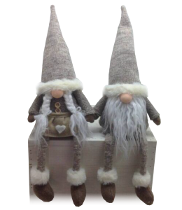 Glückswichtel 45cm Boy & Girl Hängefüsse " Braun "