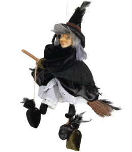 Strega in porcellana nero 49 cm