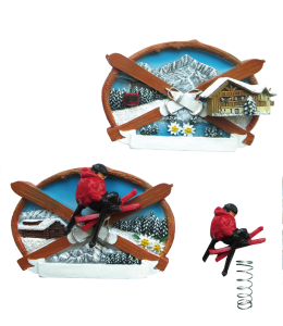 Souvenir Magnet Winter Landschaft 2fach sortiert