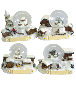 Souvenir Schneekugel Schneelandschaft 45mm 4fach sort.