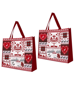 Shopping Bag 40x40x16cm Alpenmotive Rot