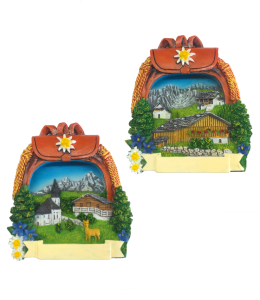 Souvenir Magnet Sommer Wanderrucksack mit Landschaft 2sort