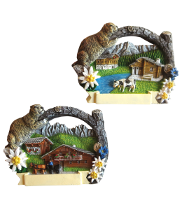 Souvenir Magnet Sommer Murmel mit Landschaft 2sort