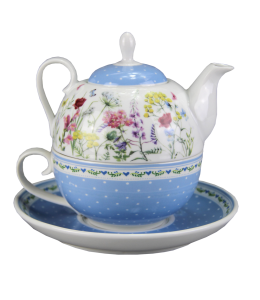 Porzellan Tea for one Kräuter & Blumen ( Tasse - Kanne )