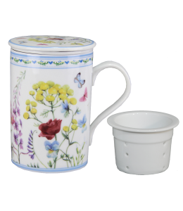 Porzellan Teetasse Kräuter & Blumen