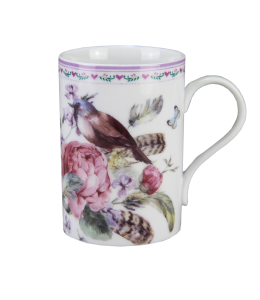 Porzellan Tasse Vögel & Blumen