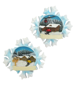 Souvenir Magnet Kristallstern Winter 2fach sortiert