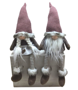 Glückswichtel 45cm Boy & Girl Hängefüsse " hell lila "