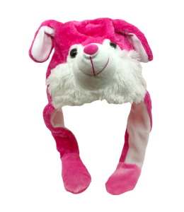 Berretto Funny Hat Orso pink da stringere con orecchie mobil