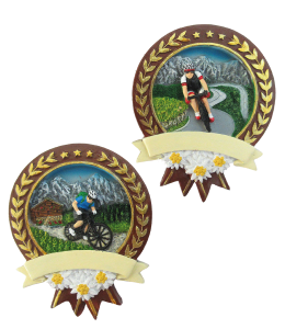 Souvenir Magnet Sommer Abzeichen Radsport 2fach sort.
