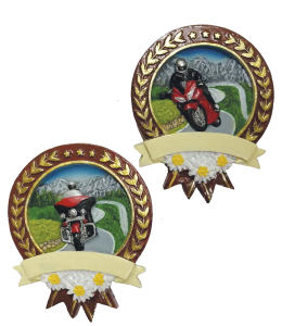 Souvenir Magnet Sommer Abzeichen Motorrad 2fach sort.