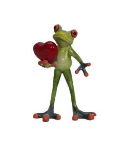"Happy Frogs" 16x10 cm stehend mit Herz