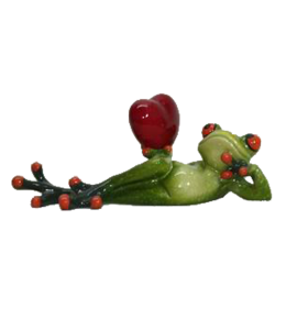 "Happy Frogs" 16x7 cm liegend mit Herz