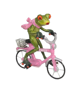 "Happy Frogs" 17x16 cm auf Fahrrad