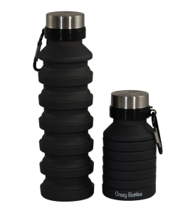 "Crazy Bottles" Silicone bottiglia dacqua nero 550ml