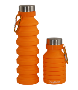 "Crazy Bottles" Silicone bottiglia dacqua arancione 550ml