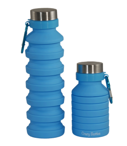 "Crazy Bottles" Silicone bottiglia dacqua blu 550ml