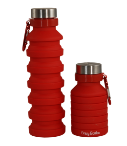 "Crazy Bottles" Silicone bottiglia dacqua rosso 550ml