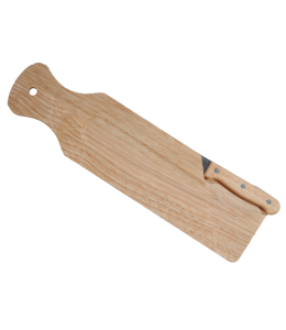 Salami-Schneidbrettchen mit Messer 34,5x9 / 24 pcs