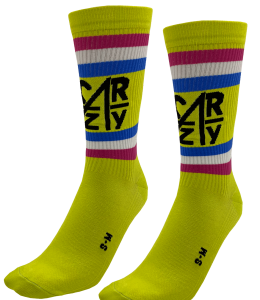 "Crazy Socks" Sport Compression Socks 38-43 Gelb"KICK ASS"