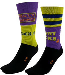 "Crazy Socks" Sport Compression Socks 38-43 Violett-Gelb "RO