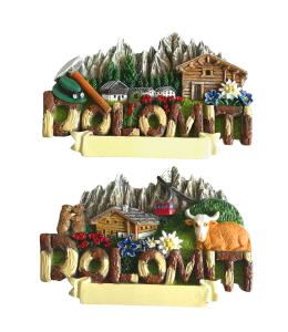 Souvenir Magnet Sommer Dolomiti-Landschaft 2fach sort.