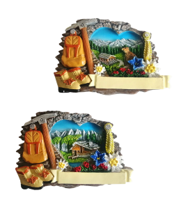 Souvenir Magnet Sommer Berglandschaft 2fach sort.
