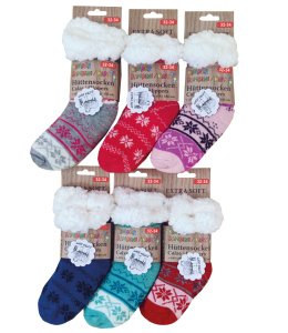 Hüttensocken Kinder ABS Extra Soft 32-34 6 farben sort.