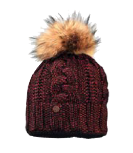 Wollmütze gestrickt mit Glitzereffekt rot