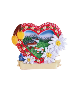 Souvenir Magnet Sommer Bauernhof Herz & Schleife