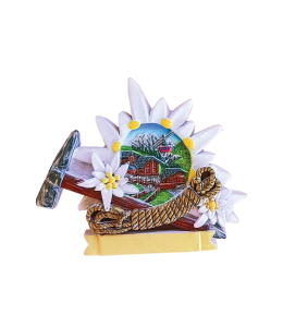 Souvenir Magnet Sommer Edelweiß Herz & Schleife