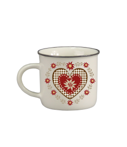 Espresso Tasse Herz rot Porzellan 5,5cm weiß