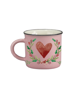 Espresso Tasse Herz & Hirsch Porzellan 5,5cm rosa