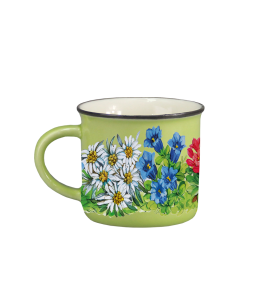 Espresso Tasse Alpenblumen Porzellan 5,5cm grün