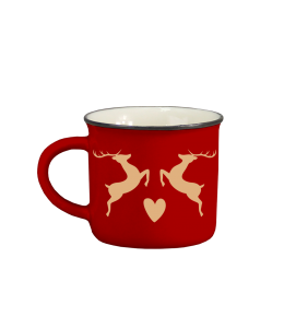 Espresso Tasse Hirsch Edelweiß Porzellan 5,5cm rot