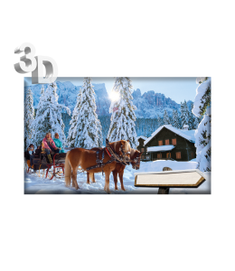 3D Magnete Winter Landschaft & Schleife 8,4cm x 5cm