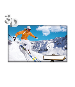 3D Magnete Winter Landschaft & Schleife 8,4cm x 5cm